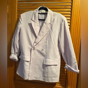 Light Purple Double-Breasted Blazer